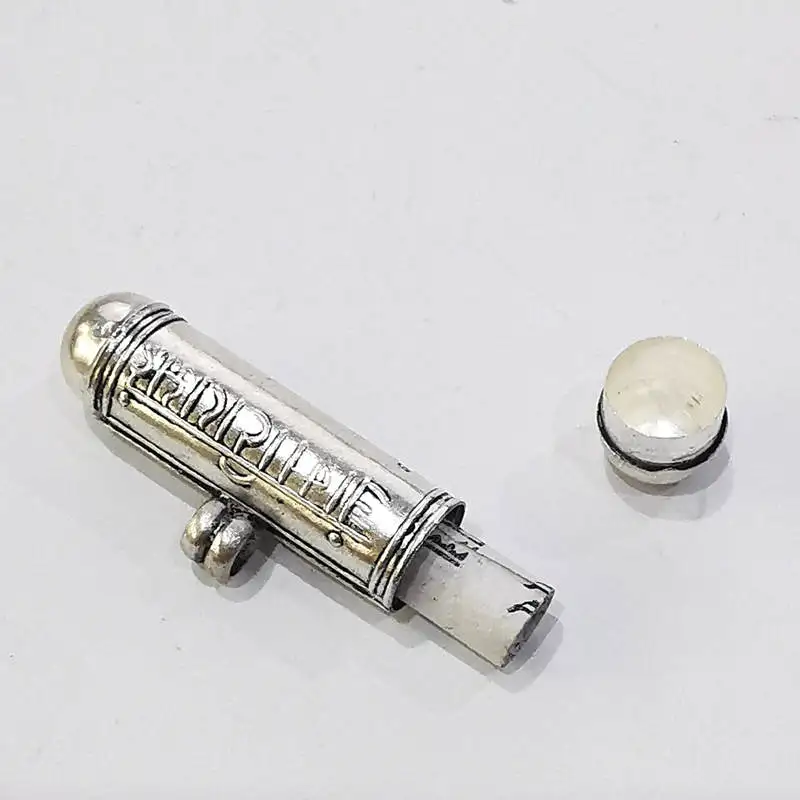 Tibet Mantra Gau Prayer box Nepal 925 Silver Cylinder Pendant OM HUM MANI PADEME Lockets T9041