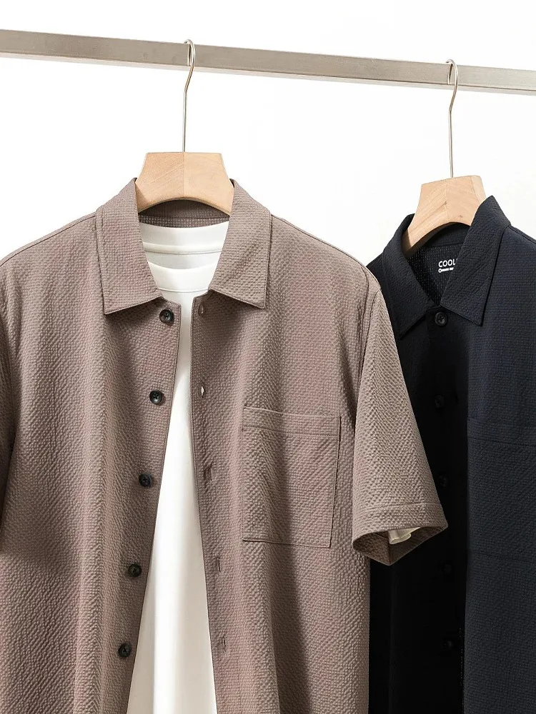 Coolmax zomer heren ademend dun materiaal ort Sve irt Busin casual losse pasvorm Faion Urban Sle jeugd dagelijkse kleding