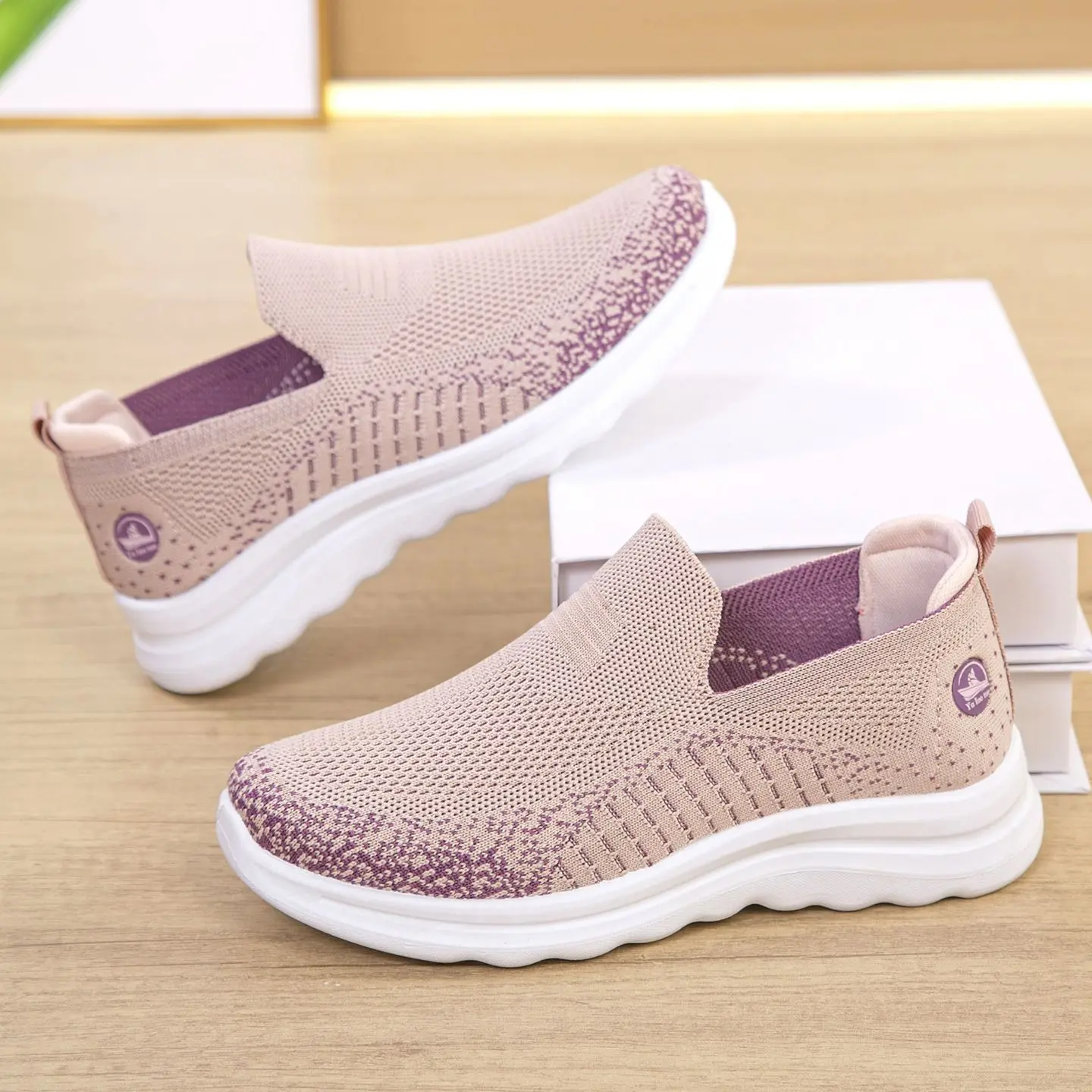 

Cheap Mom Summer Sneakers Mesh Breathable Mary Janes Shoes Soft Solid Color Fashion Female Footwear Lightweight Shoes for Women