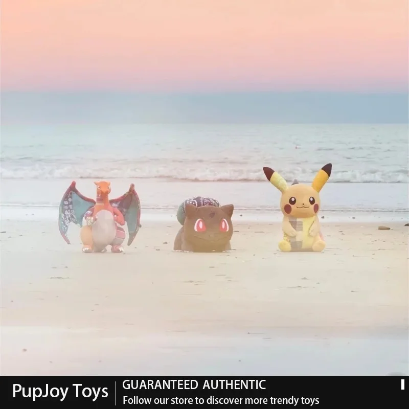 PokéMon Sean Wotherspoon Collaboration Plush Toy Pikachu Bulbasaur Charizard Vintage Patchwork Stuffed Doll  Anime Collectible