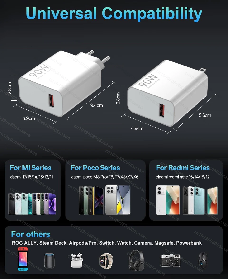 Cargador Original XIAOMI de 90W, Hypercharger Poco, Carga Rápida, Tipo C, para Mi 13 Ultra, 14, 15, 17, Poco F8 Pro, F7,