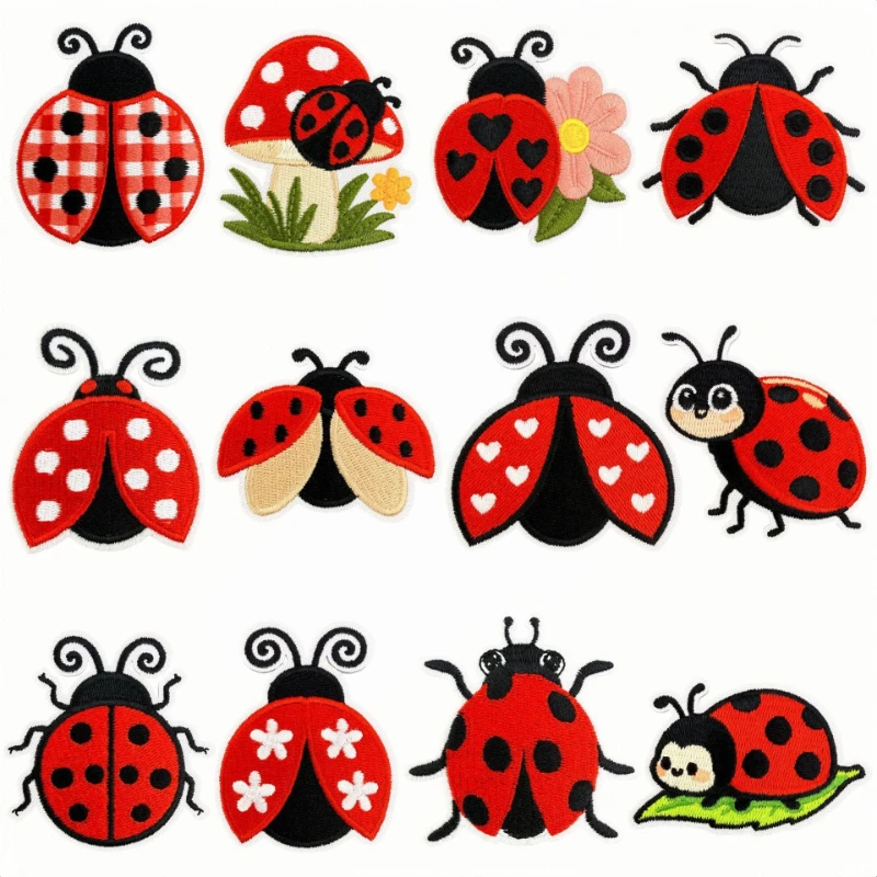 Embroidery Lady Bug - رقعة تطريز إبداعية لطيفة على شكل