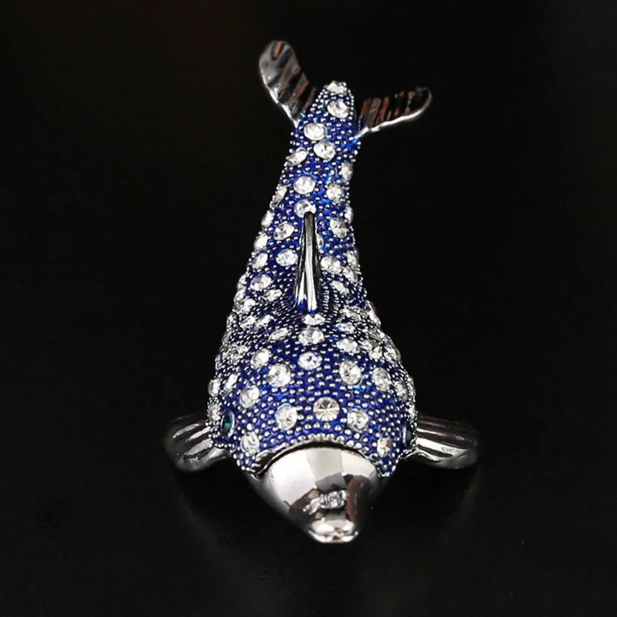 Ocean Dolphin Jewelry Box with Rhinestones Women’s Trinket Organizer for Rings Necklaces Earrings Dolphin ornament Home Decor