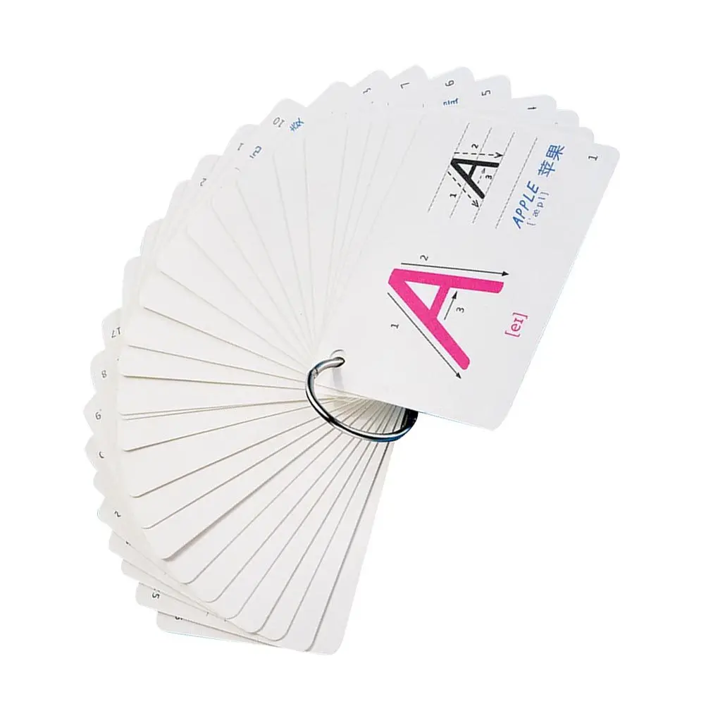 

Набор карточек для обучения грамоте детей: 26 букв алфавита, креативный дизайн, для раннего развития, портативный размер, гладкая поверхность, обучающие карточки ABC для правописания