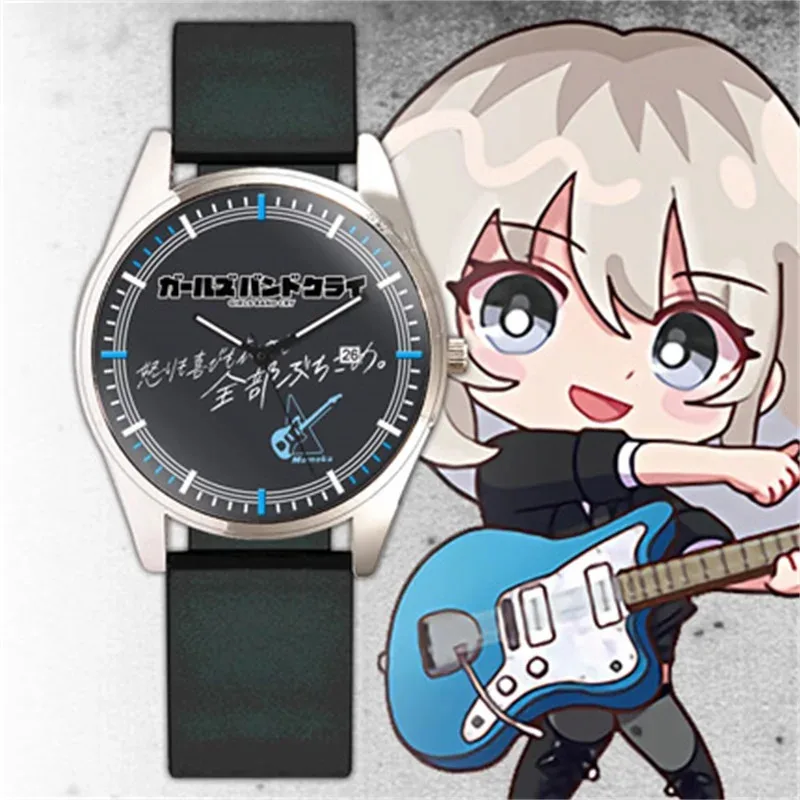 

2025 yiyi Anime GIRLS BAND CRY NINA ISERI MOMOKA KAWARAGI SUBARU AWA Men Women Quartz Electronic Wristwatch Cosplay Student Cart