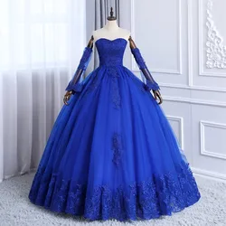 Sonhar Vestidos 2024 Spring New Quinceanera Dresses Strapless Ball Gown Full Sleeve Party Dress Formal Prom Gown Real Photo