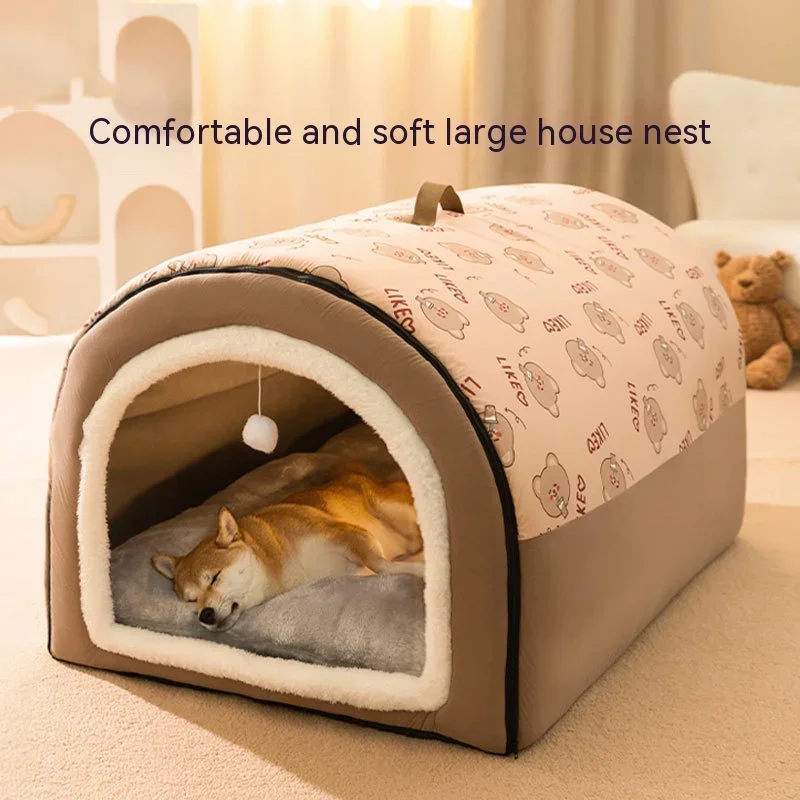 

Big Dog Nest Winter Warm Dog House Removable and Washable Dog Bed Seasonal Large Type Pet Sleeping Supplies, Cat Nest