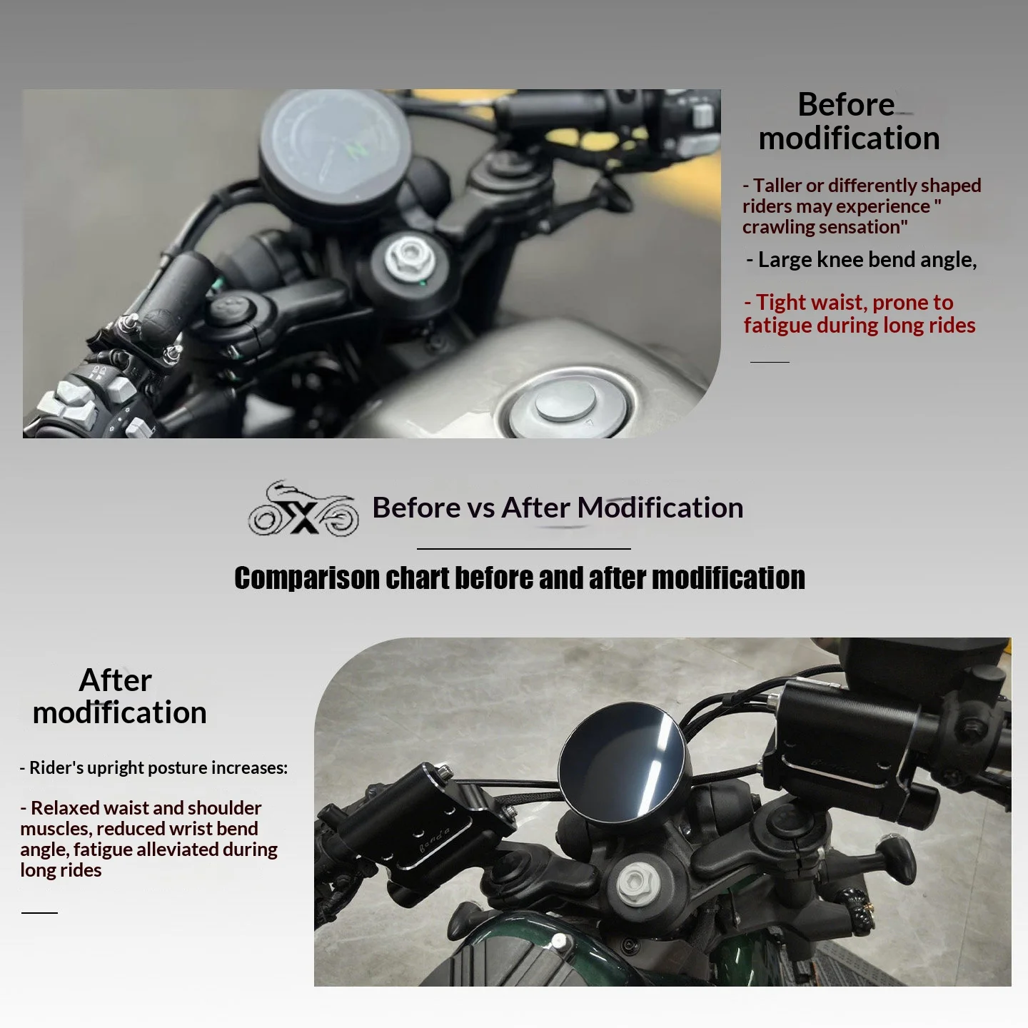 【Premium】For Napoleon 250 retro modification height increase yard faucet raised raised base handlebar non-loss comfortable raise