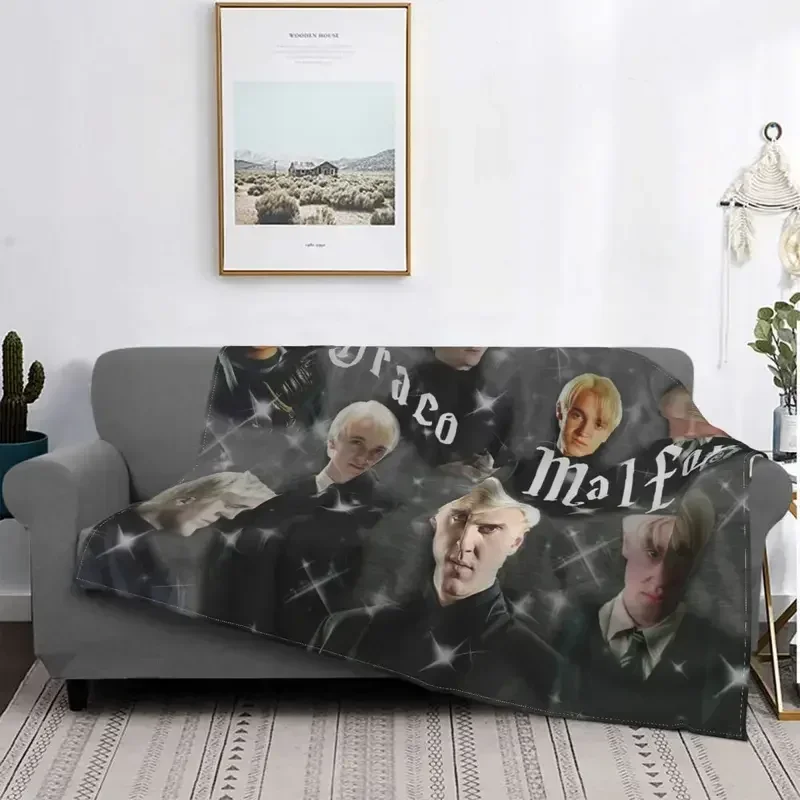 Mantas de Franela Draco Malfoy para Primavera/Otoño, Manta Suave Multifuncional para Sofá, Oficina o Alfombra, Diseño de Chico Guapo