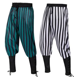 Men's Trousers Striped Fashion Steampunk Sweatpants Renaissance Medieval Viking Voyager Pants Casual Jogging Pants S-2XL