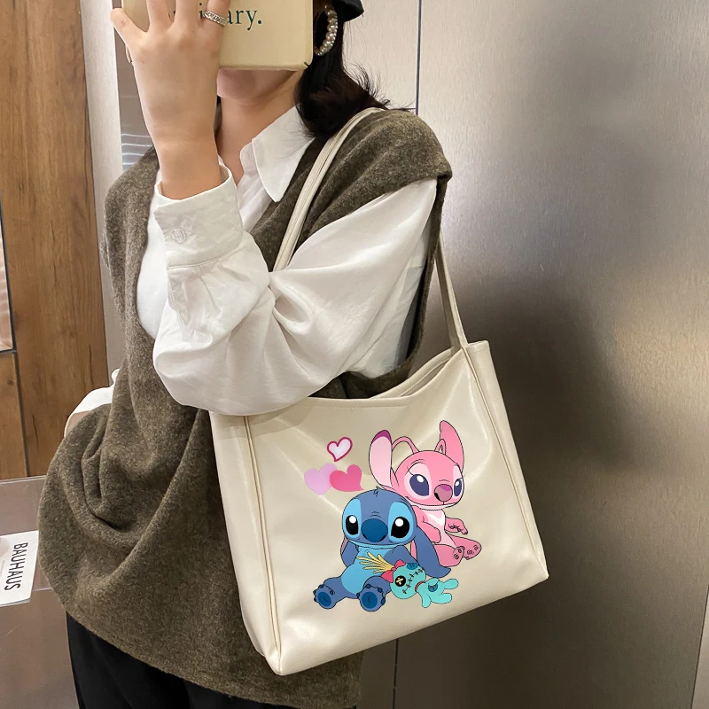 Disney Stitch Shoulder Bag for Women Anime Cartoon Cute Messenger Bags Students Commute High-capacity Fashion Handbag Girls gift