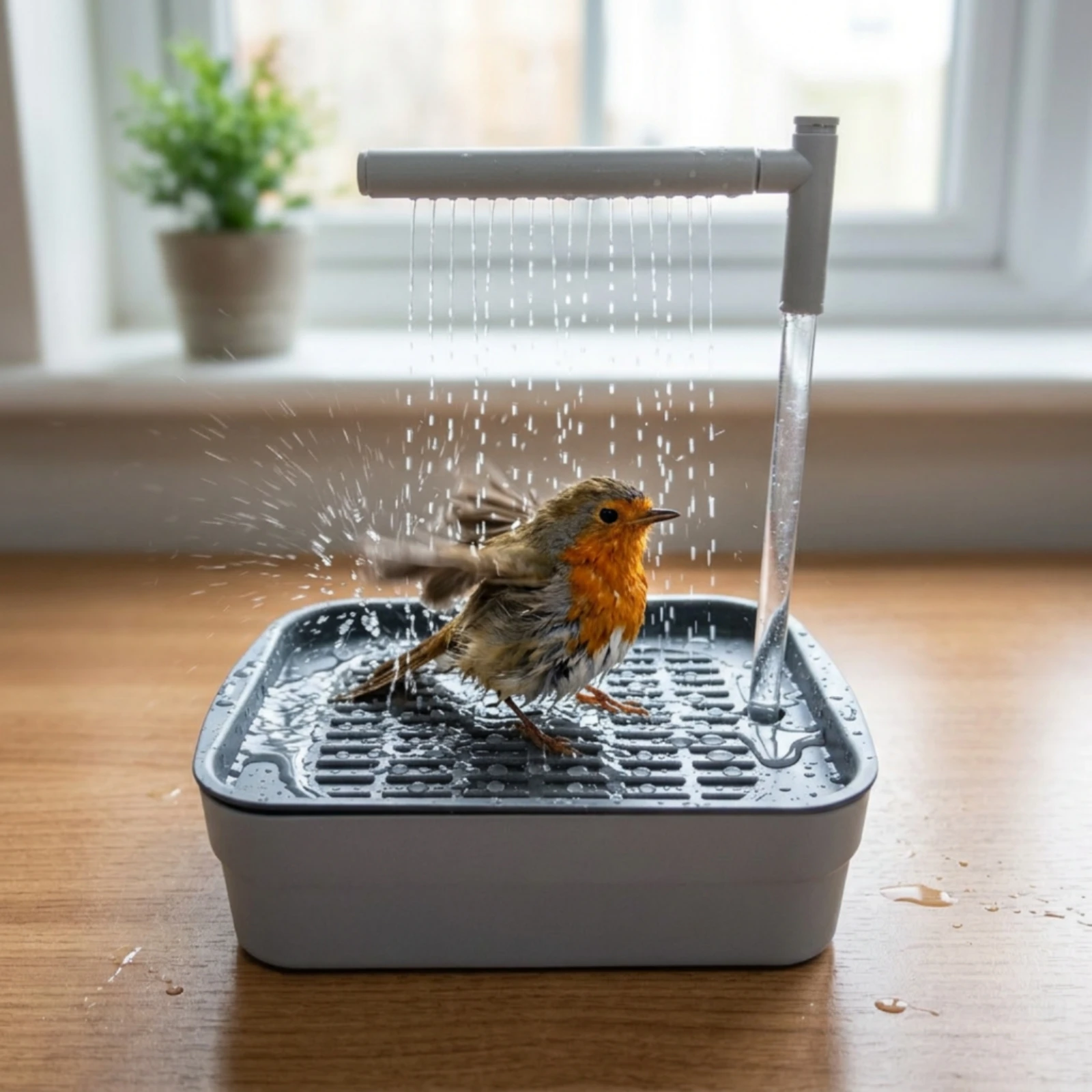 自動給水式バードシャワー、ポンプ付き薄型トレイ、屋内バードル - Home Bath のレビューと価格