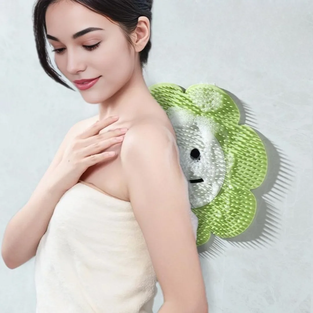 

Массажный коврик с подсолнухом, скребок для спины, щетка для чистки, противоскользящий очиститель для ног для душа, коврик для мытья, настенный коврик на присоске, скребок для ног, инструменты