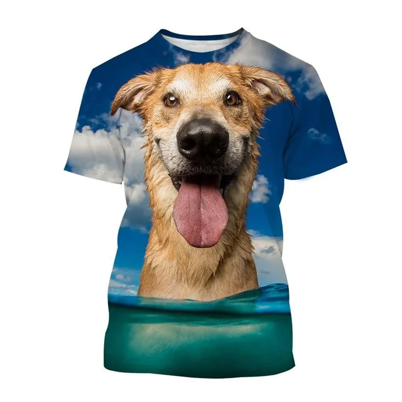 

Fashion Cute Dog 3D T-Shirt For Men Casual Funny Animal Dogs Pattern Tops Tees Streetwear Round Neck Oversized T Shirts Clothes