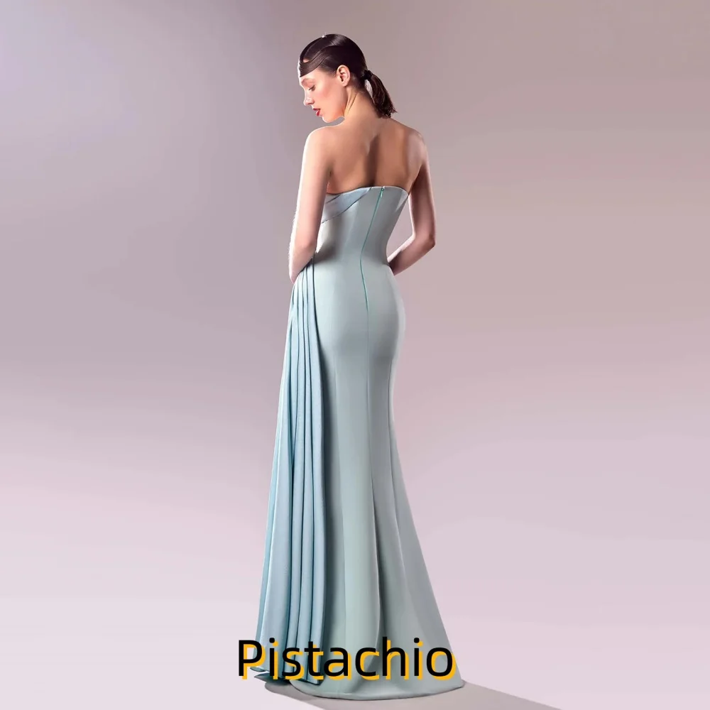 Customized Exqusite Beading Women Prom Dress  Sleeveless Charming Mermaid High Split Floor Length Party Dress Women Evening Gown