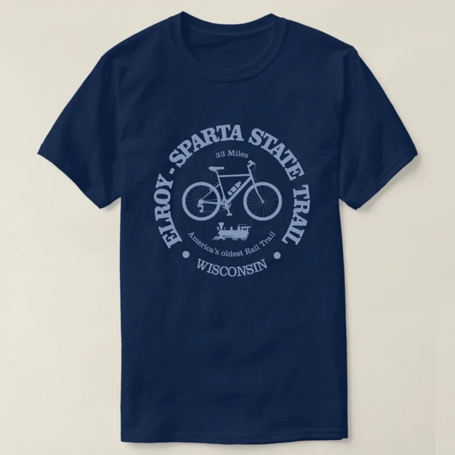 American's Oldest Rail Trail Elroy-Sparta State Cycling T-Shirt O-Neck Short Sleeve Summer Casual