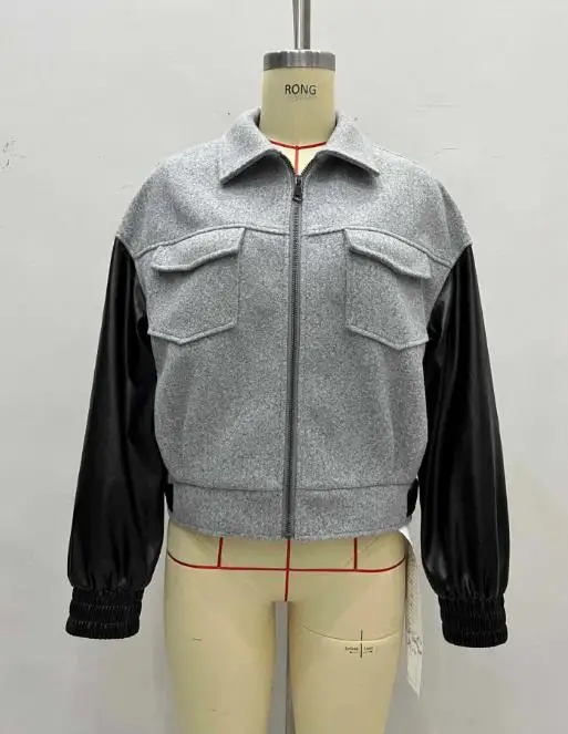 2025 Spring Autumn New Elegant Coat Women's Clothing Design Sense Niche Street Fashion Loose Short Style Color Blocked Jacket