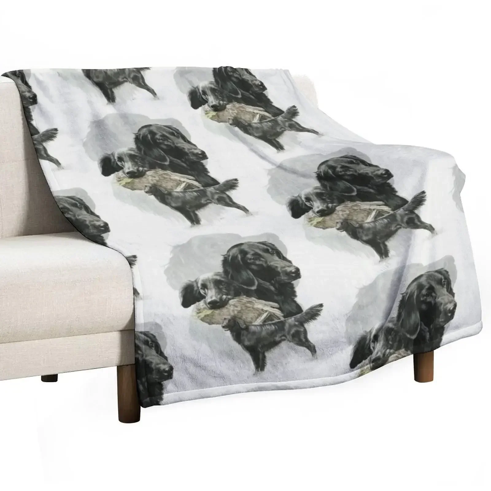 Flat-coated Retriever Medley Throw Blanket Soft Plush Plaid Decorative Throw Plaid on the sofa Blankets For Sofas Blankets