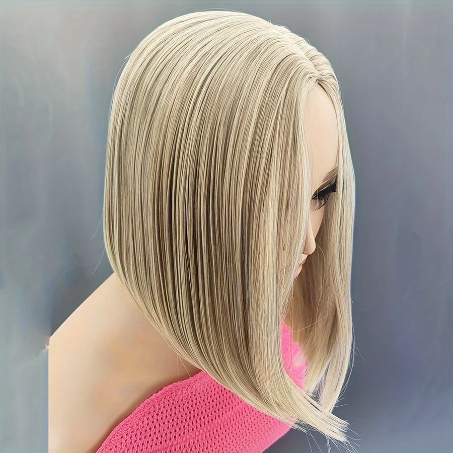 Ombre Bob Wig - Middle Part Synthetic Hair for Daily Cosplay, Parties, and Halloween Costumes
