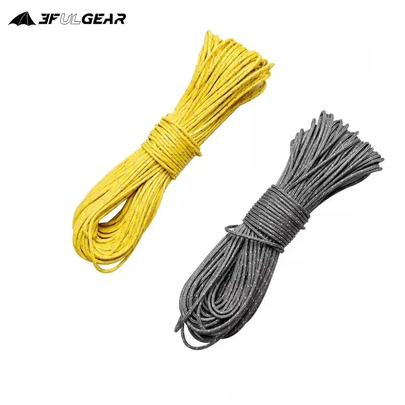 3F UL GEAR Outdoor Tent Reflective Rope With 10 Free Buttons 1.5MM 20 Meters Hiking Camping Nylon UHMWPE Windproof Rope Durable