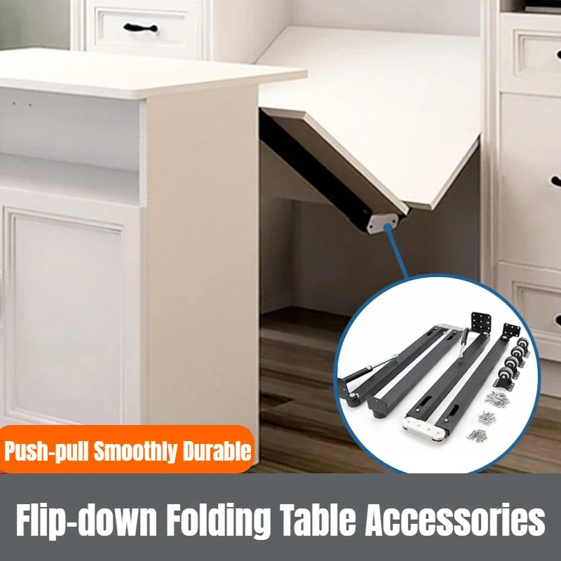 Push-pull Flip-down Folding Table Multi-functional Hidden Telescopic Bar Storage Dining Table Invisible Folding Table Hardware