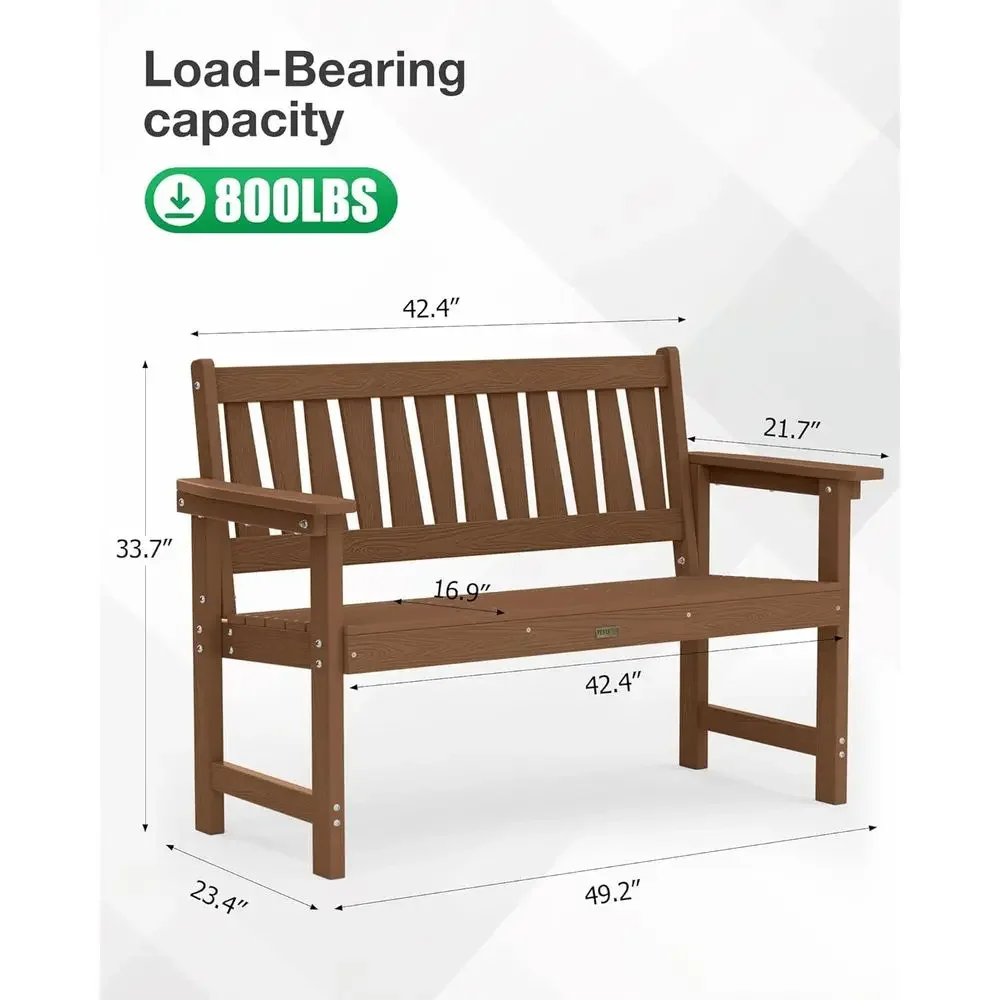 All-Weather 2-Person Patio Bench: Comfortable & Heavy-Duty Garden Bench for Outdoor Spaces