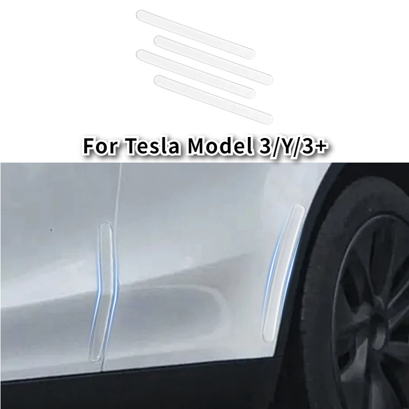 Anti-collision Strip for Tesla Model 3/Y/3+ Car Door Invisible Scratch Resistant Protection Strip Stickers Accessories 2017-2024