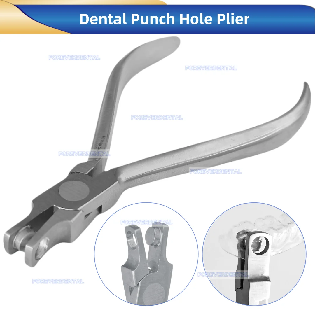 Dental Punch Hole Plier Forcep Orthodontic Clear Aligner Thermal Forming Invisable Retainer Half Moon Cutout Lingual Hole