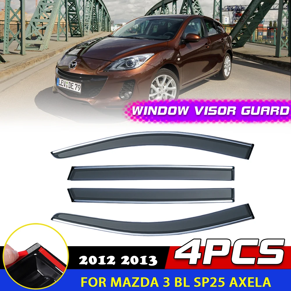 

Windows Door Visor for Mazda 3 BL SP25 Axela 2010~2013 Awnings Sun Rain Eyebrow Guard Cover Smoke Deflector Sticker Accessories