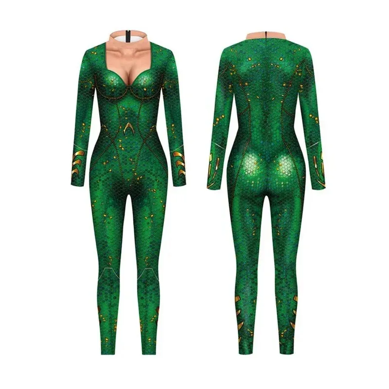 Aquaman Arthur Curry Atlantis Queen Mera Catsuit Cosplay Tuta Halloween Donna Ragazza Zentai Carnevale Fancy ball Body