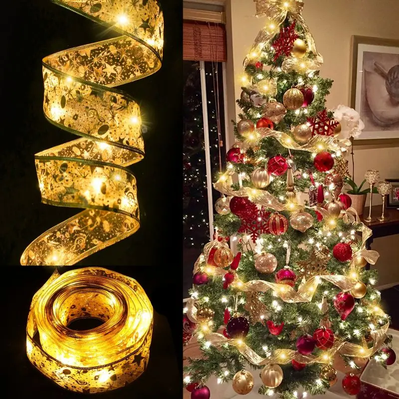 

Christmas Ribbon Fairy Lightsdecor Wedding Decor Light Christmas Tree Ornament Christmas Decoration Holiday Lighting Garland
