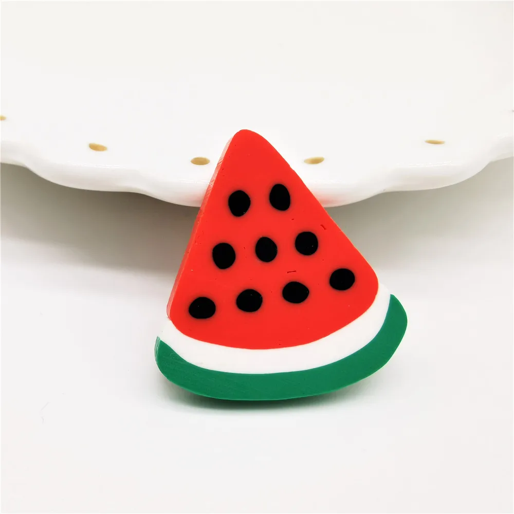 10pcs 20mm Big Sliced Fruit Watermelon Strawberry Polymer Clay for DIY Crafts Tiny Cute Plastic Klei Mud Particles