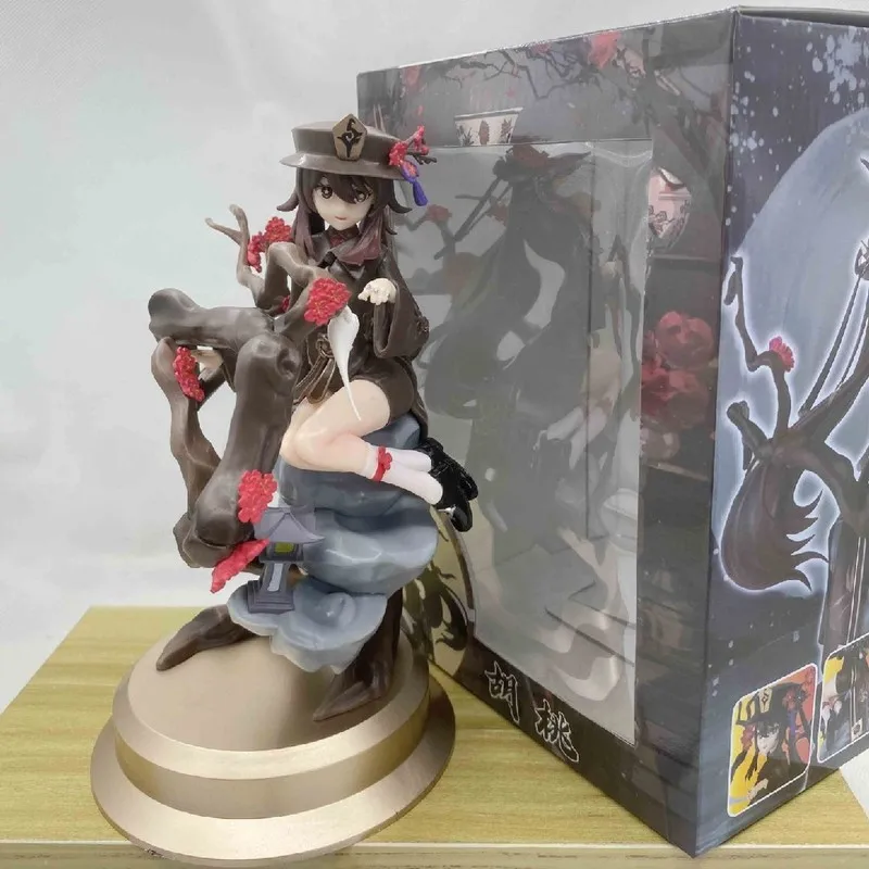 22 Cm Game Genshin Impact Hutao Figure Wang Sheng Hall Master Desktop Figurines Pvc Model Dolls Kid Gift Toy