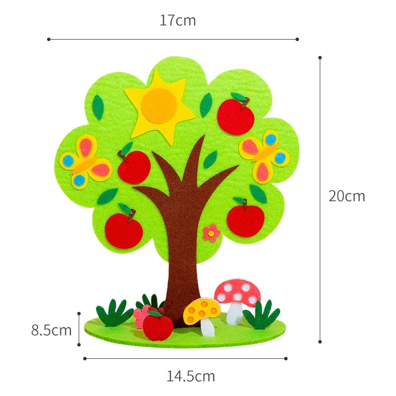 DIY Four Seasons Tree Toys Montessori Arts Crafts Non-weaving Handicrafts Toys Children Gift Early Preschool Educational Toys