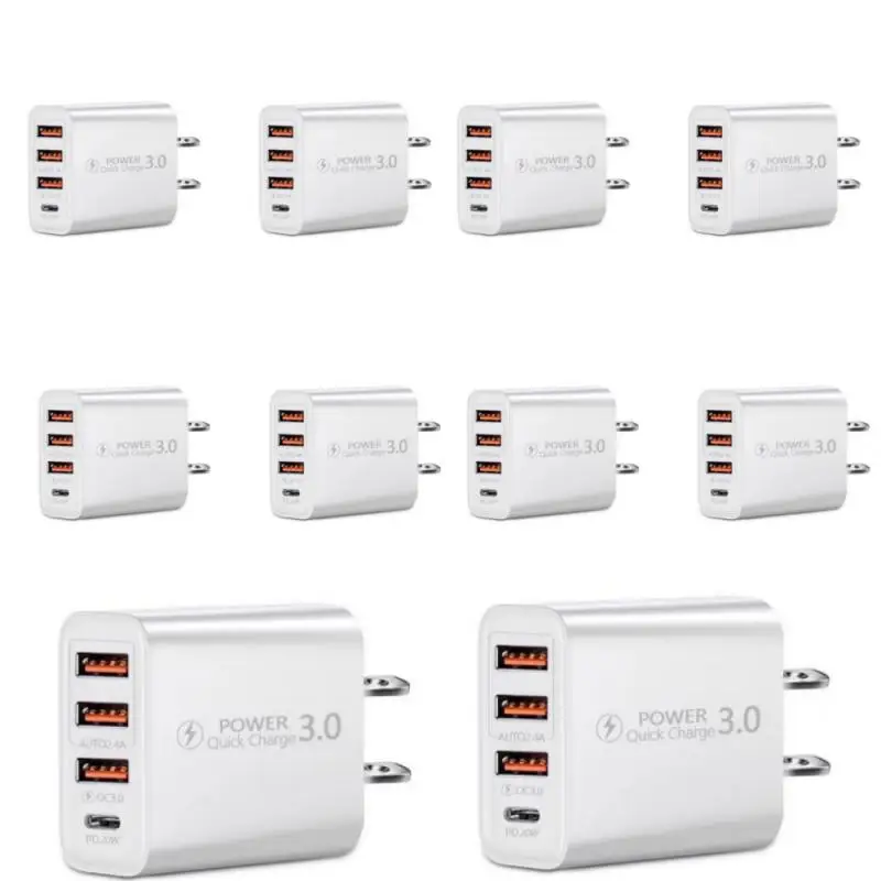 Total Multi 4 Ports Wall Charger USB PD Type C Mobile Phone Fast Charging Wall Adapter For 14 15 S24