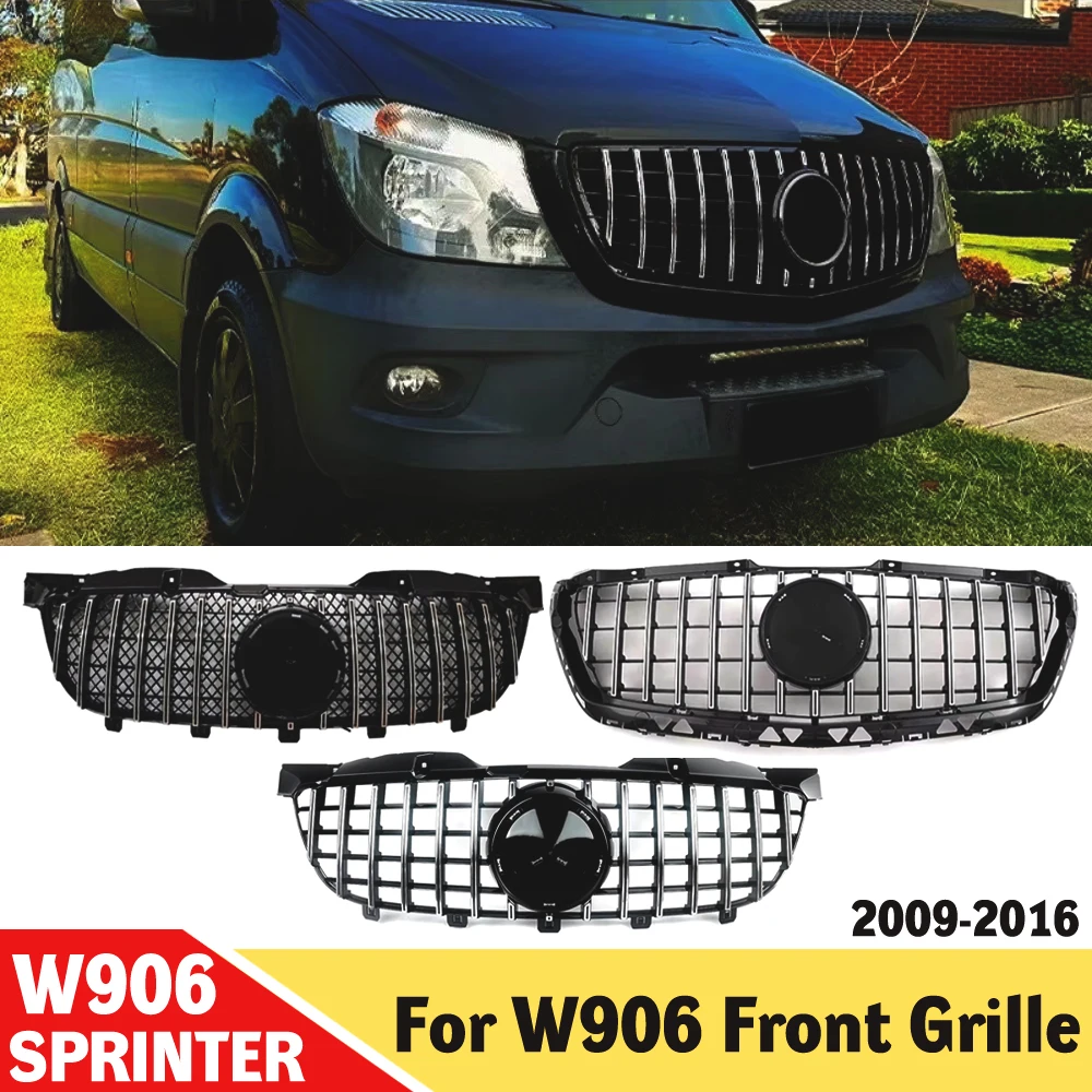 

For Mercedes-Benz Sprinter W906 2009-2016,OE Style ABS Front Bumper Grille,Racing Design Factory Look Replacement