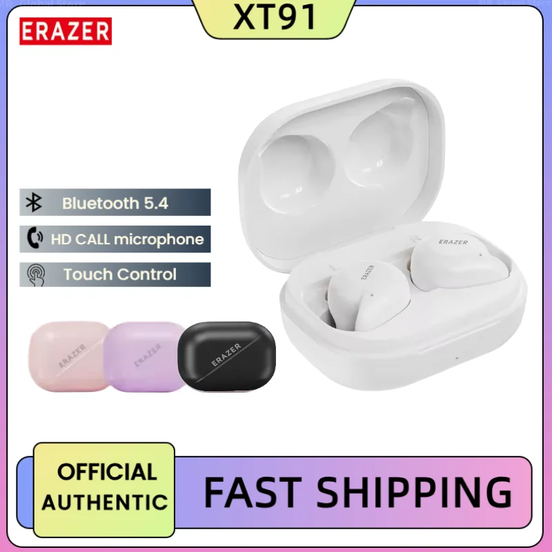 ERAZER XT91 Earphones Bluetooth TWS Headphones Wireless Mini Lenovo Earbuds with Mic Color Transparent Headsets Portable muisc