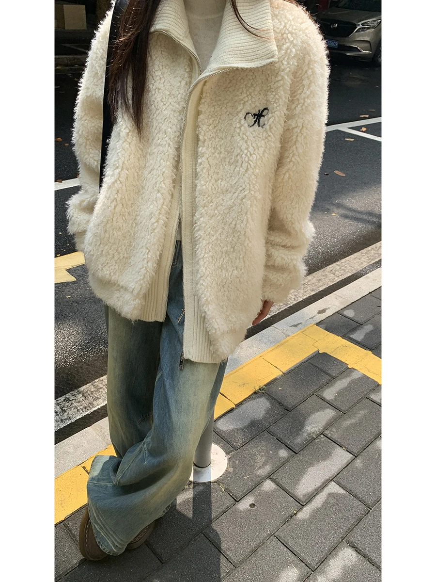 معطف نسائي فاخر من الفرو بتصميم كوري جديد لخريف وشتاء 2023، معطف قطني كاجوال بأسلوب راقٍ #4