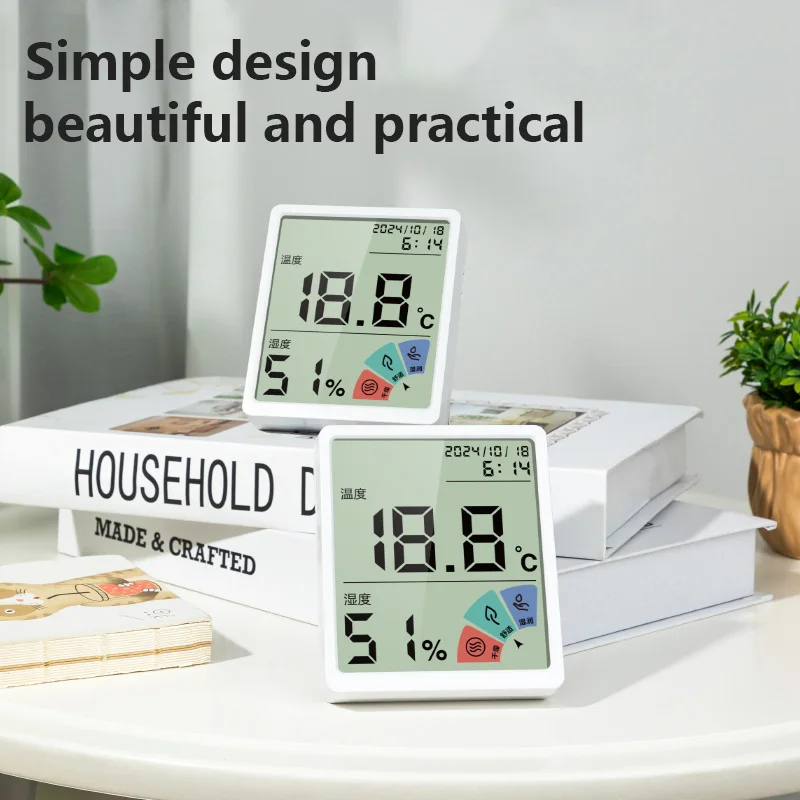 

Монитор температуры и влажности Deli с высокоточным датчиком, ЖК-дисплей, часы с датой для кухни, офиса, настенный настольный компьютер