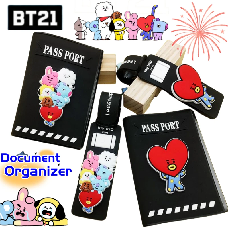 

Многофункциональный чехол-органайзер для документов BT21 Shaky Koya Mang Chimmy Tata для деловых поездок