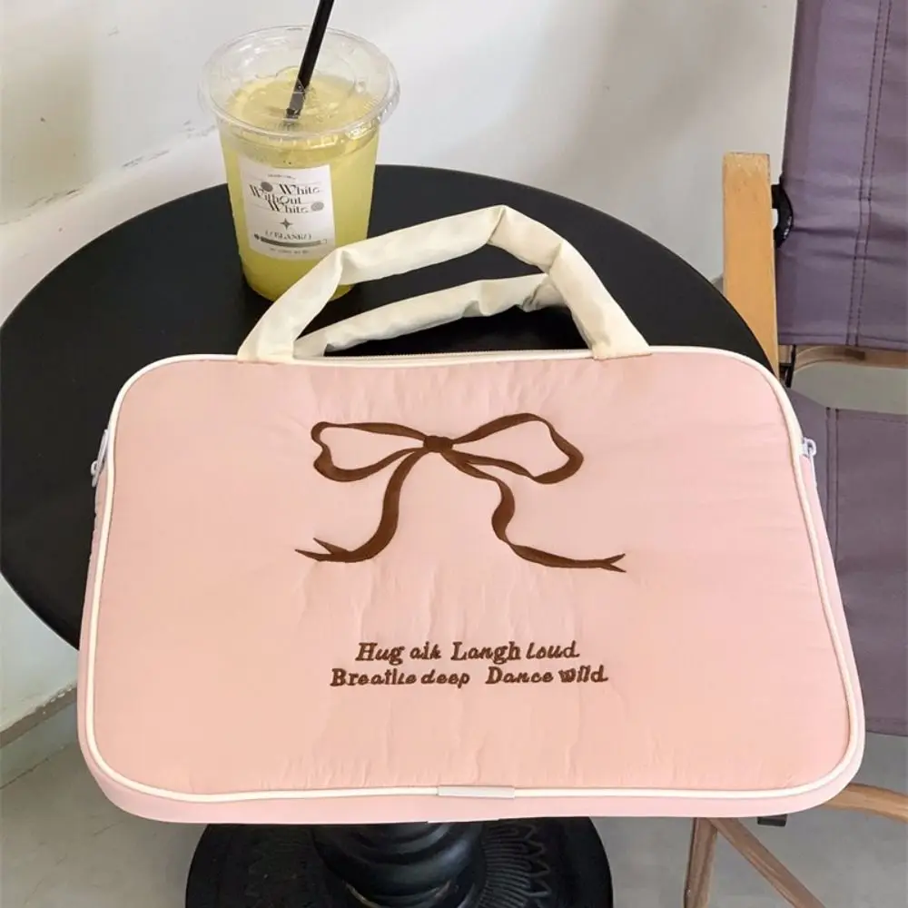Puffy Tablet Protective Case Embroidered Large Capacity Computer Storage Bag Lightweight Cute Tablet Sleeve Bag Girl