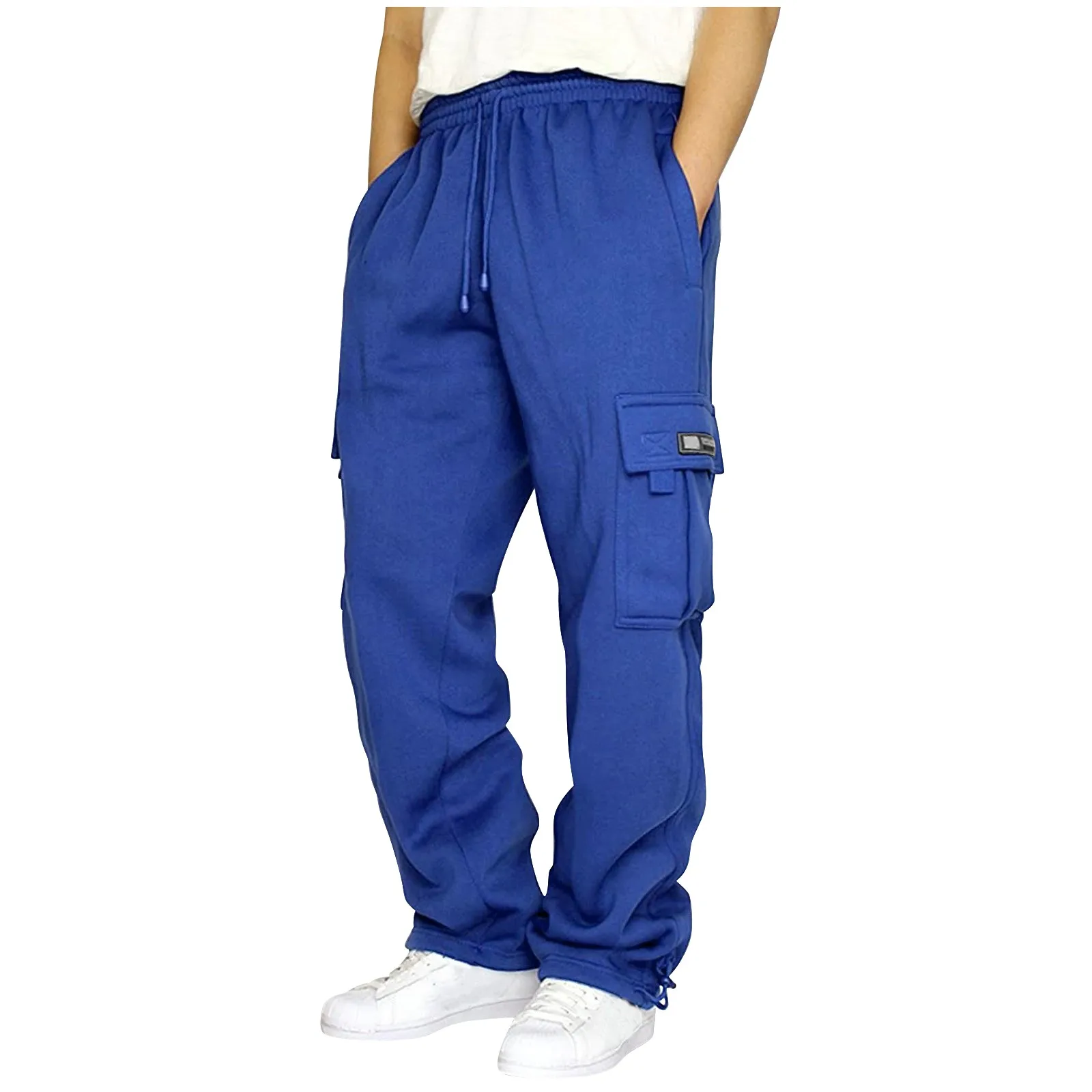 Pantaloni Casual da uomo primaverili elasticità morbida vita stringata tinta unita tasche Multiple moda Casual lavoro quotidiano pantaloni maschili