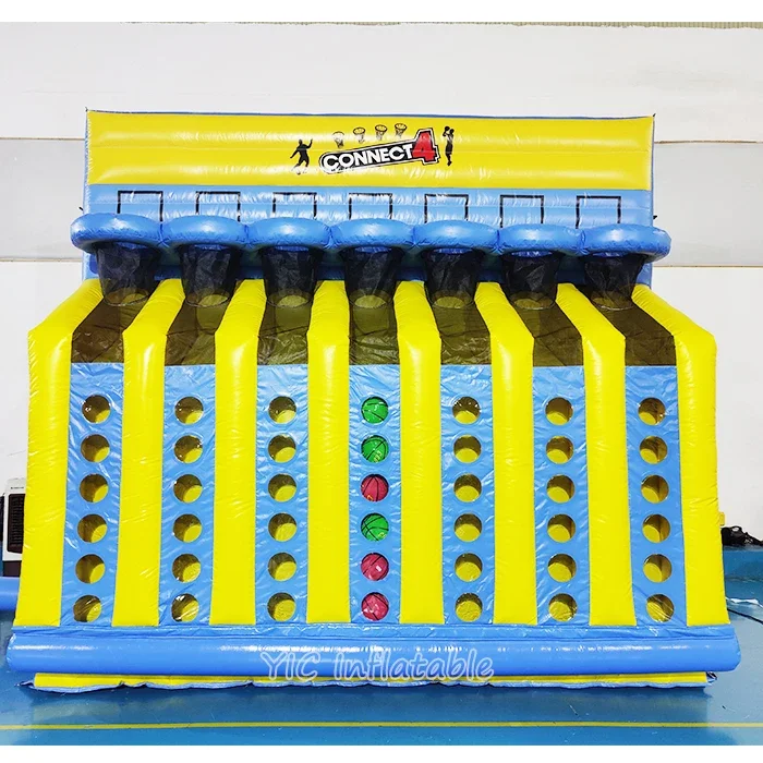 

Connect 4 Basketball Inflatable Sport Games Crazy Basketballs Shooting Carnival Game For Party Rental