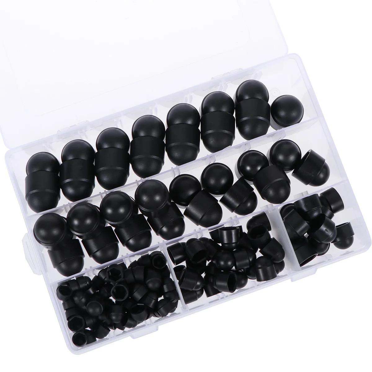 

145Pcs Nut Cover Caps Hex Bolt Screw Sizes M5 M8 M10 Black Durable Plastic Nut Caps Covers