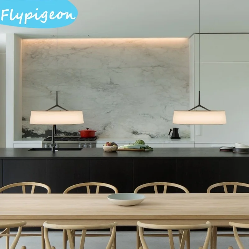 الشمال الحديثة LED النسيج قلادة ضوء التعميم الحد الأدنى تصميم لطاولة الطعام غرفة المعيشة ديكور غرفة نوم مصابيح متدلية #2