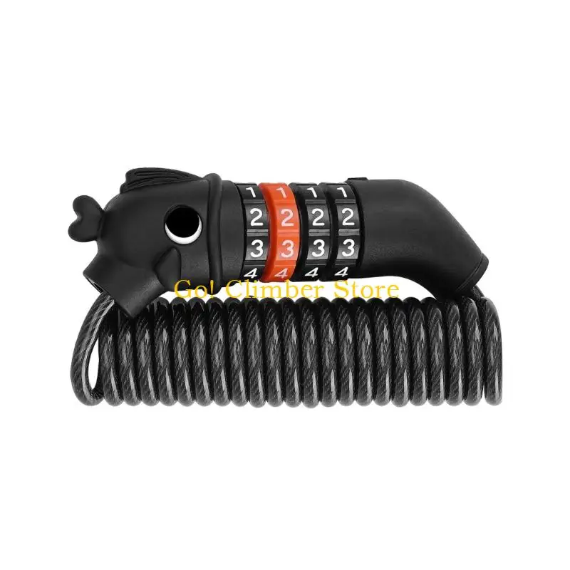Q84C Bicycles Code Lock Foldable Chain Antitheft Security Steel Cable Lock Outdoor Cycling Equipment with 4 Digits Resettable