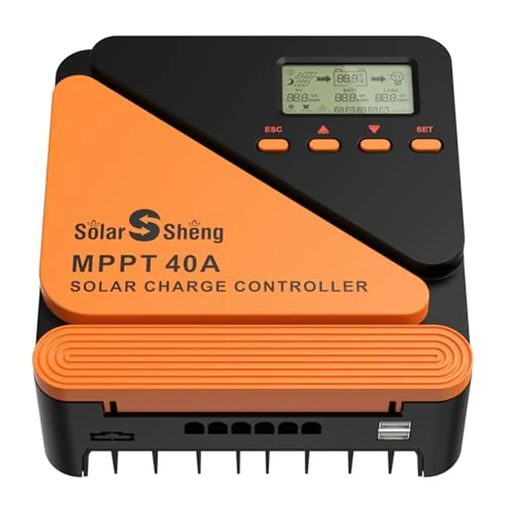 40A 12/24V MPPT Solar Charge Controller LiFePO4 & Lead-Acid Batteries LCD Display Max 100V Solar Panels MPPT Technology Full