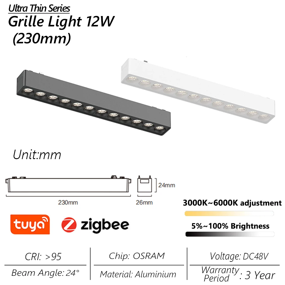 Ultraslank 6 mm magnetisch spoorlicht dimbaar opbouwmontage ingebed stukadoorsrail moderne floodspot LED-lamp Smart Tuya Zigbee