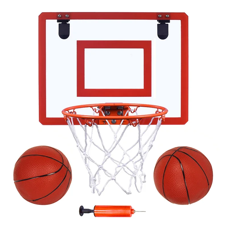 

Мини-баскетбольный щит с 2-мя баскетбольными мячами, для установки на дверь или стену, с возможностью нанесения логотипа, для использования в помещении и на улице.