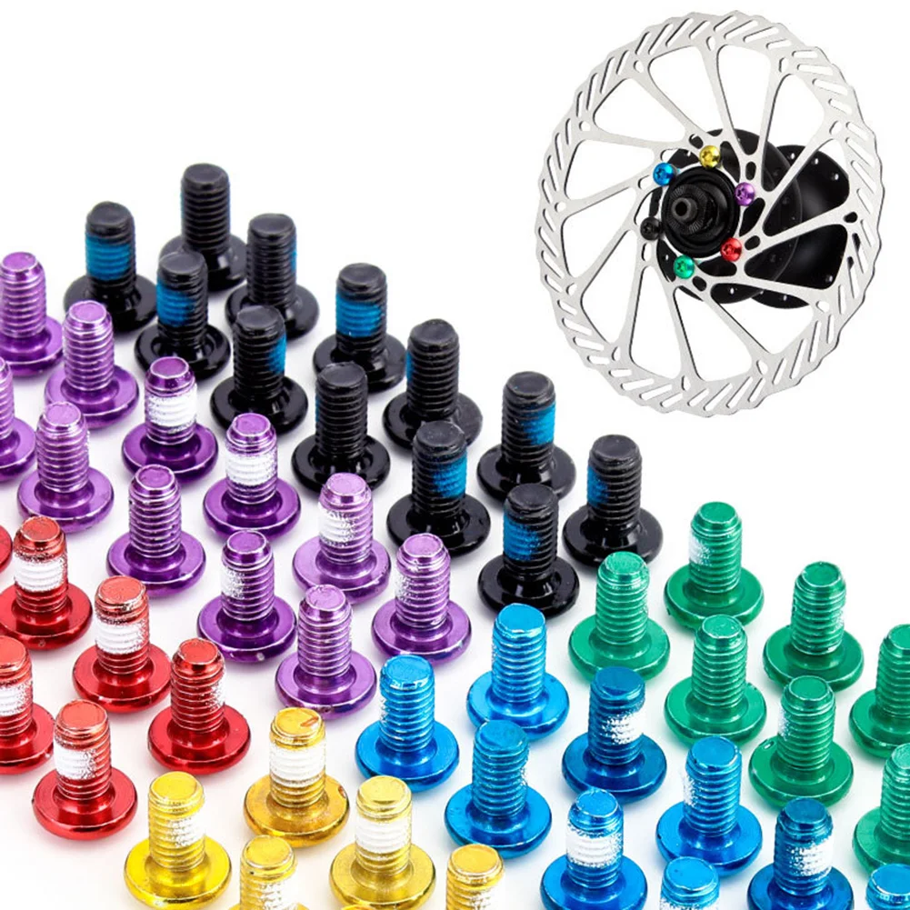 

12 Pcs Mountain Bike Bolts T25 Color Disc Fixing Screws Stainless Steel M5X9mm T25 Repair Tool Red Purple Green Blue Black Gold